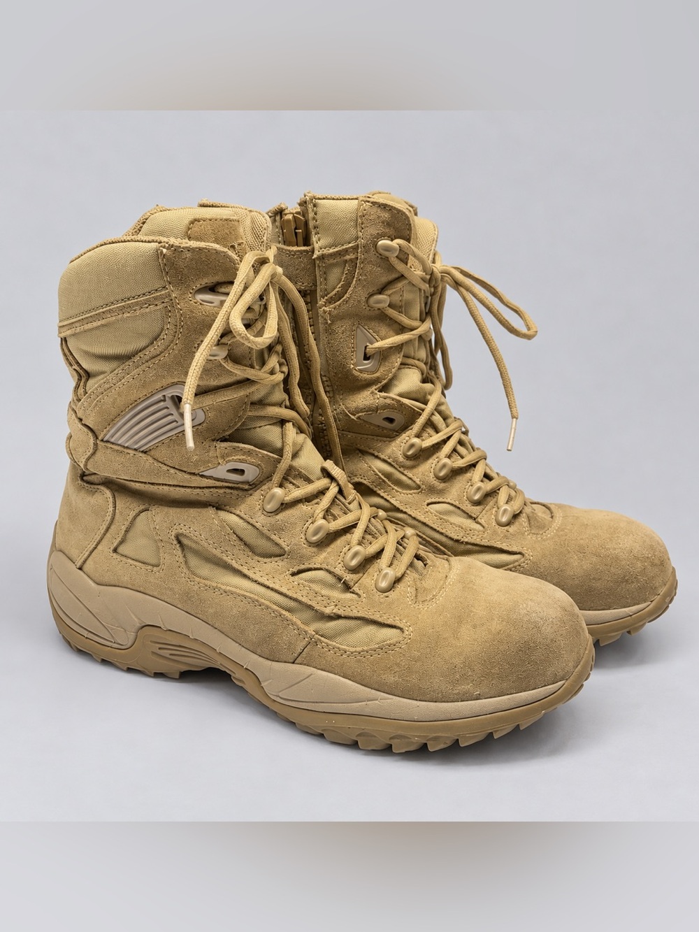 Converse Mens Leather Tactical Boots 14 Zip Utility Military Slip Oil Resisant